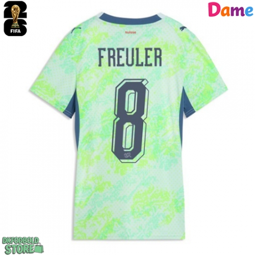 Schweiz Remo Freuler #8 Replika Udebanetrøje Dame VM 2026 Kortærmet